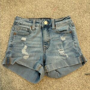 Aeropostale Blue Jean Shorts Distressed High-Waisted